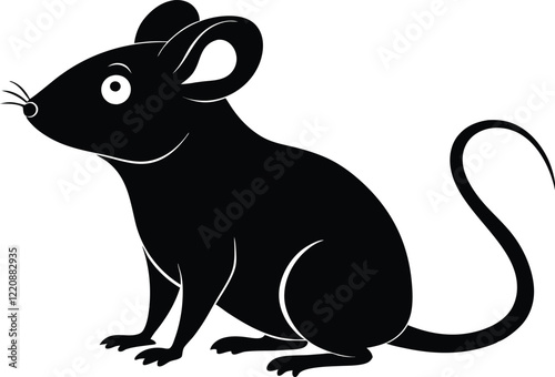 Mouse silhouette,rat black vector icon photo