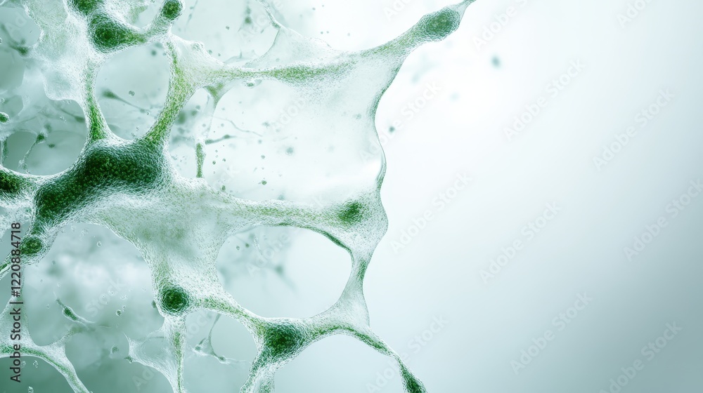 A close-up view of an organic abstract structure filled with bubbles that conveys a sense of intricacy and interconnectedness in a biological context. A close-up view of an organic abstract structure filled with bubbles that conveys a sense of intricacy and interconnectedness in a biological context.
