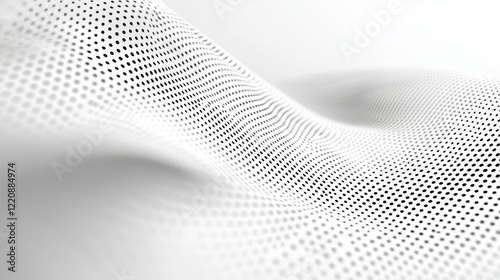 Dynamic wave patterns in abstract white background digital art minimalist design conceptual view