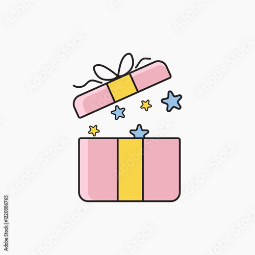 Colorful Gift Box with Stars