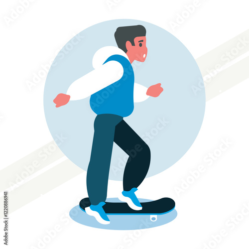 Young man skateboarding