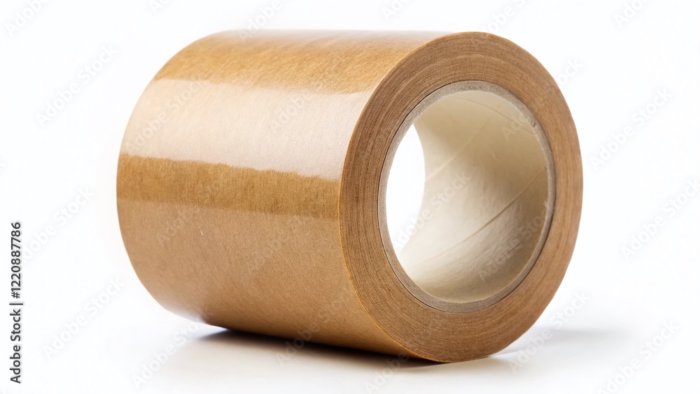 Brown Paper Packing Tape Roll Isolated on White Background - Craft Supply Brown Paper Packing Tape Roll Isolated on White Background - Craft Supply