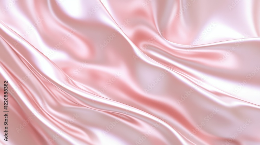 Obraz premium Soft pink satin fabric draping gently with delicate waves and a smooth sheen in bright lighting