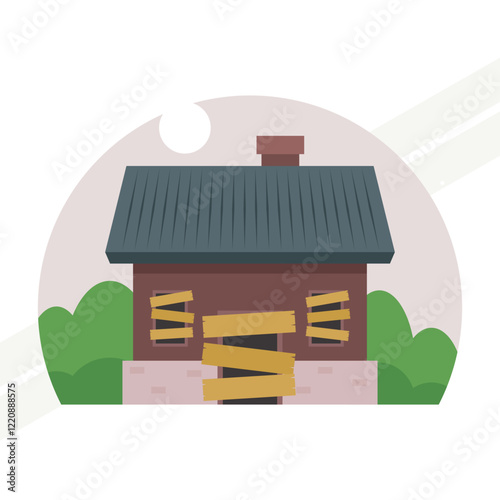 Abandoned house illustration