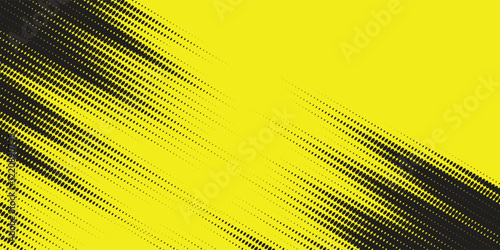 Yellow and black backdrop with dot halftone pattern element. Abstract brush grunge background. retro comic concept for your graphic design, banner or poster. Vector illustration.