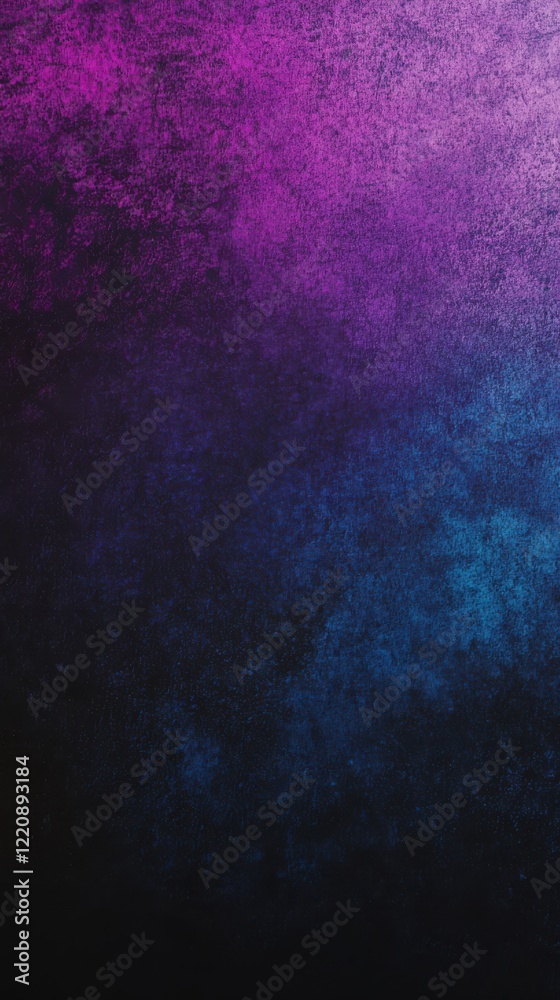 Naklejka premium Dark purple, blue, and black grainy background with glowing gradient shape