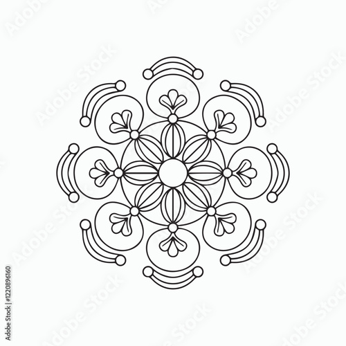 mandala for Henna, Mehndi, tattoos, decorative ornaments in ethnic oriental style, coloring book pages
