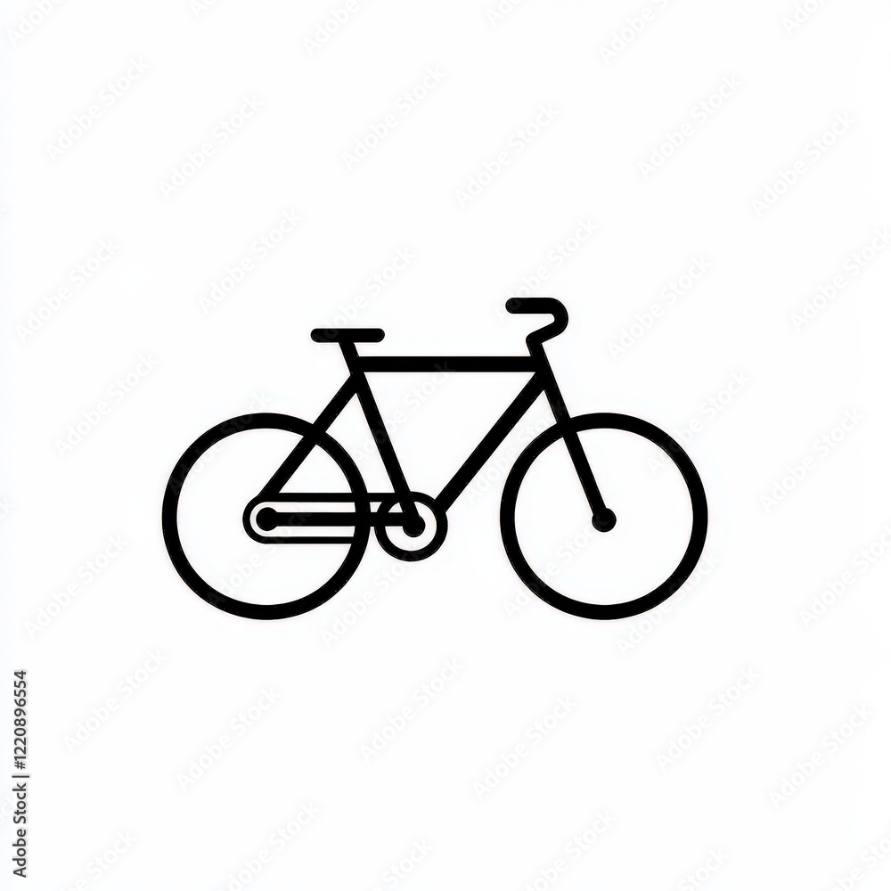 A black and white bicycle silhouette on a white background A black and white bicycle silhouette on a white background