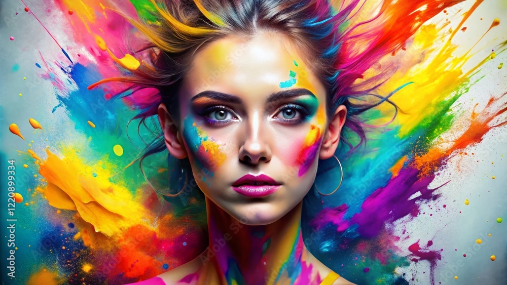 custom made wallpaper toronto digitalColorful White Background Portrait Photography for Print Design