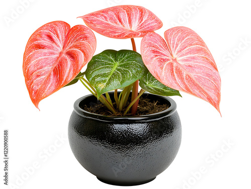 Vibrant anthurium plant display indoor setting decorative pot natural environment close-up