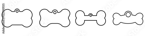 Bone tag icon vector set. Dog tag illustration sign collection. Tag symbol or logo.
