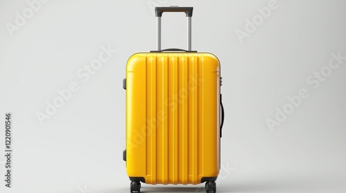 Bright Yellow Travel Suitcase with Telescopic Handle
