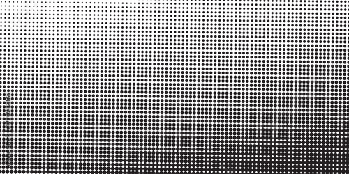 Dotted halftone gradient texture. Vanishing polka dot background. Repeating dots gradation pattern background simple