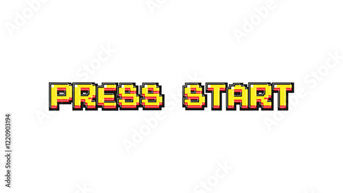 Press start text message screen.	