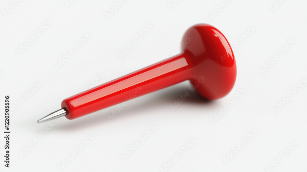bright red push pin with shiny surface, perfect for office use and organization bright red push pin with shiny surface, perfect for office use and organization