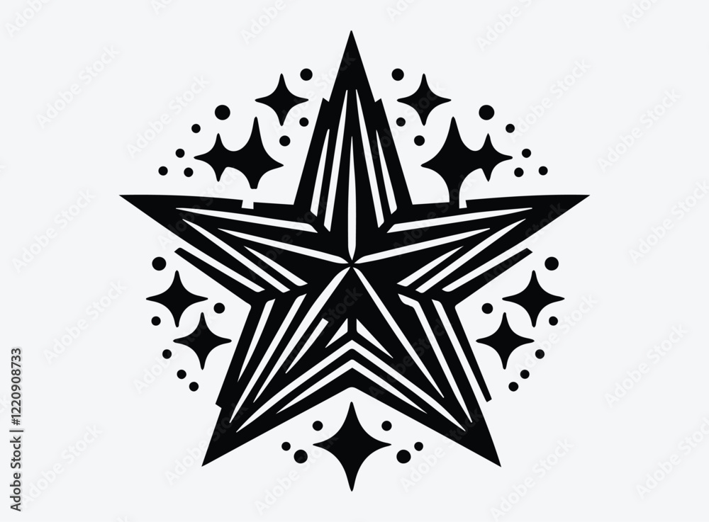 Fototapeta premium Black Star Graphic - Vector Illustration