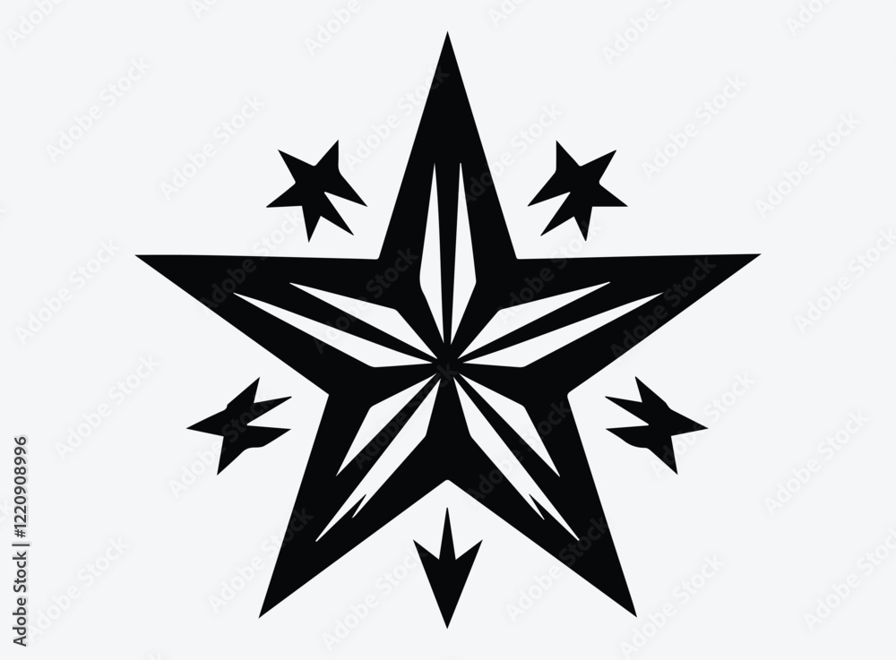Obraz premium Black Star Graphic - Vector Illustration