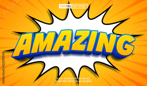 Editable 3d text style effect - Amazing Comic Cartoon text effect Template
