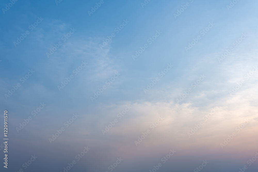 Serene Pastel Sky Soft Clouds at Dawn or Dusk Peaceful Atmosphere Nature Background Serene Pastel Sky Soft Clouds at Dawn or Dusk Peaceful Atmosphere Nature Background