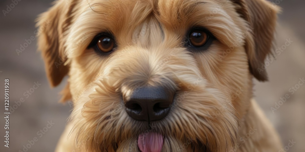 Close up of adorable wheaten terrier face with big brown eyes, facial, fluffy fur, loyal Close up of adorable wheaten terrier face with big brown eyes, facial, fluffy fur, loyal