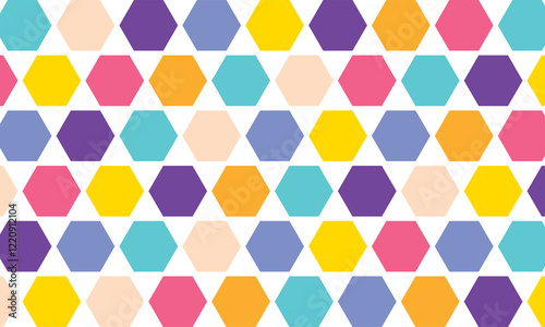 Abstract seamless pattern of multi-colored polyhedra, geometric print. multi colored seamless pattern octagon background