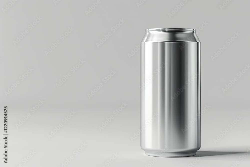 Flawless Image of Aluminum Can on White Background 3D Render Mockup