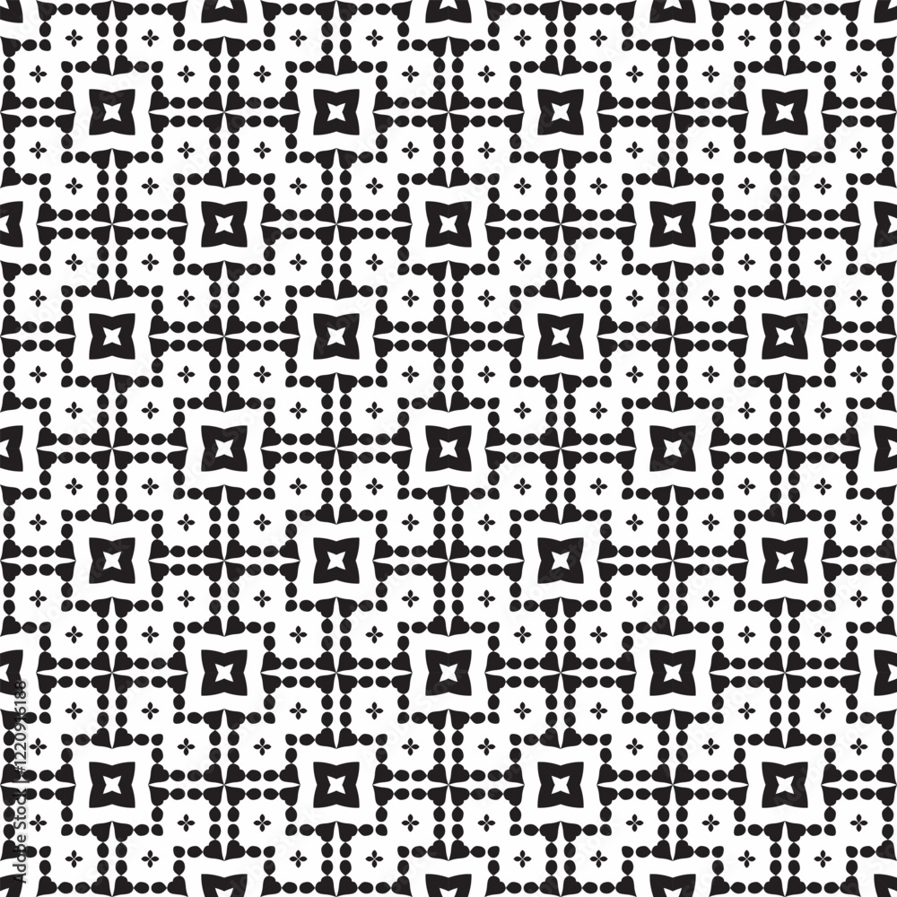 Fototapeta premium Minimalist black and white seamless pattern background