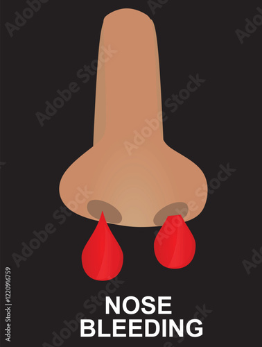 Nose bleeding icon. vector illustration