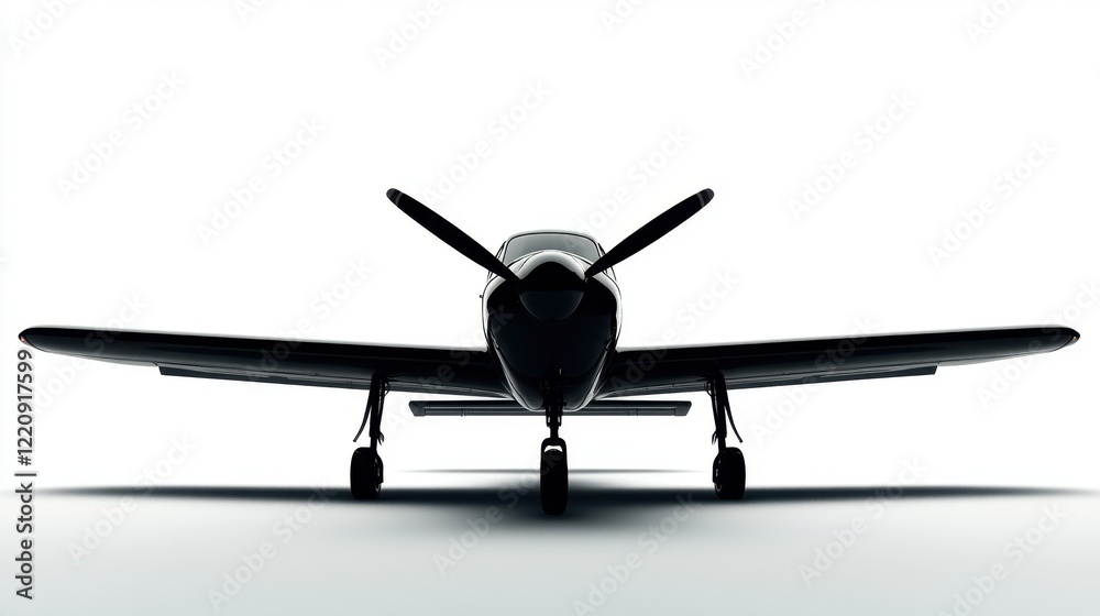 Fototapeta premium Sleek Black Airplane Silhouette