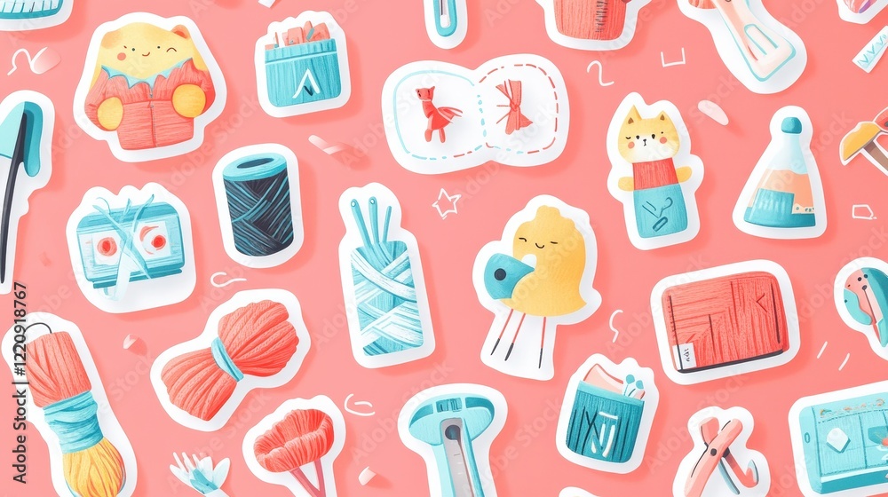 Cute Kawaii Craft Supplies Stickers Collection Cute Kawaii Craft Supplies Stickers Collection