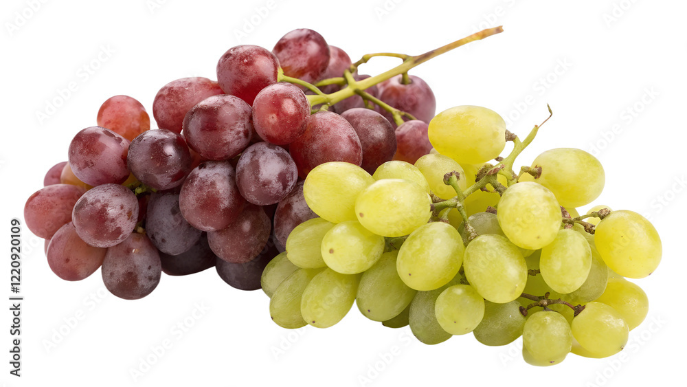 Fresh grapes, red and green varieties, bunch of grapes, crisp fruit, vibrant colors, juicy seedless grapes, photorealistic, high detail, studio lighting, white background, food photography, closeup, a Fresh grapes, red and green varieties, bunch of grapes, crisp fruit, vibrant colors, juicy seedless grapes, photorealistic, high detail, studio lighting, white background, food photography, closeup, a