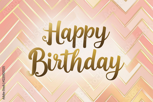 Celebrate a joyful birthday with a stunning gold and pink patterned background featuring the words Happy Birthday in elegant script photo