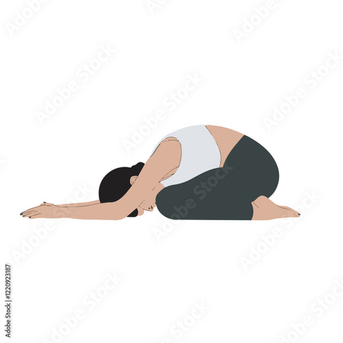 person doing yoga exercise vector design