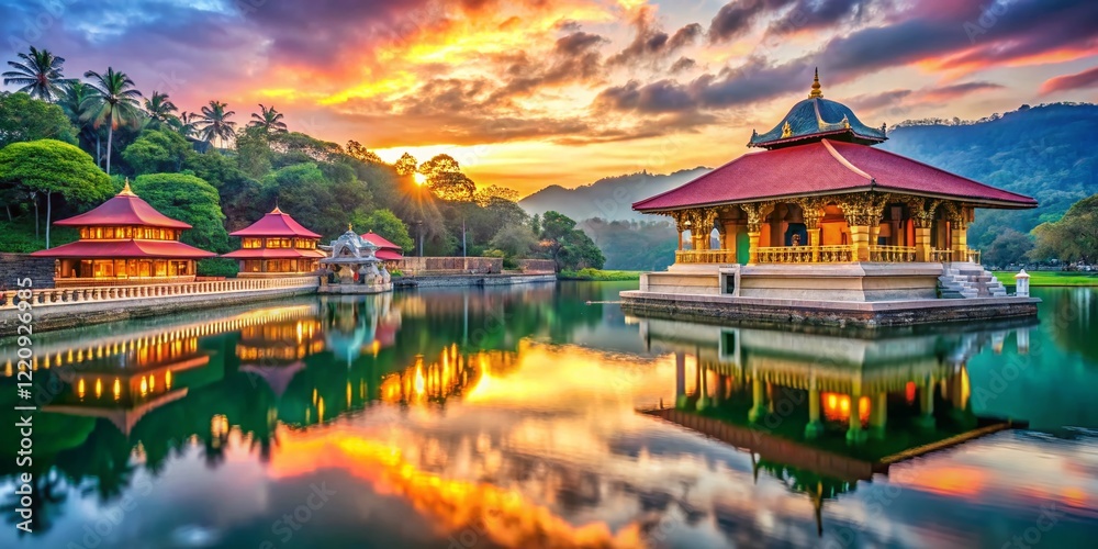 Fototapeta premium Panoramic View of Seema Malaka Temple, Sri Lanka: Stunning Architecture and Serenity