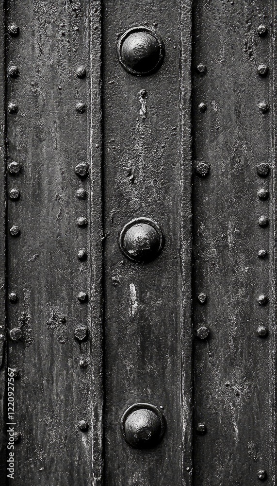 Fototapeta premium Detailed close up of worn black metal texture showcasing depth and realism in its surface