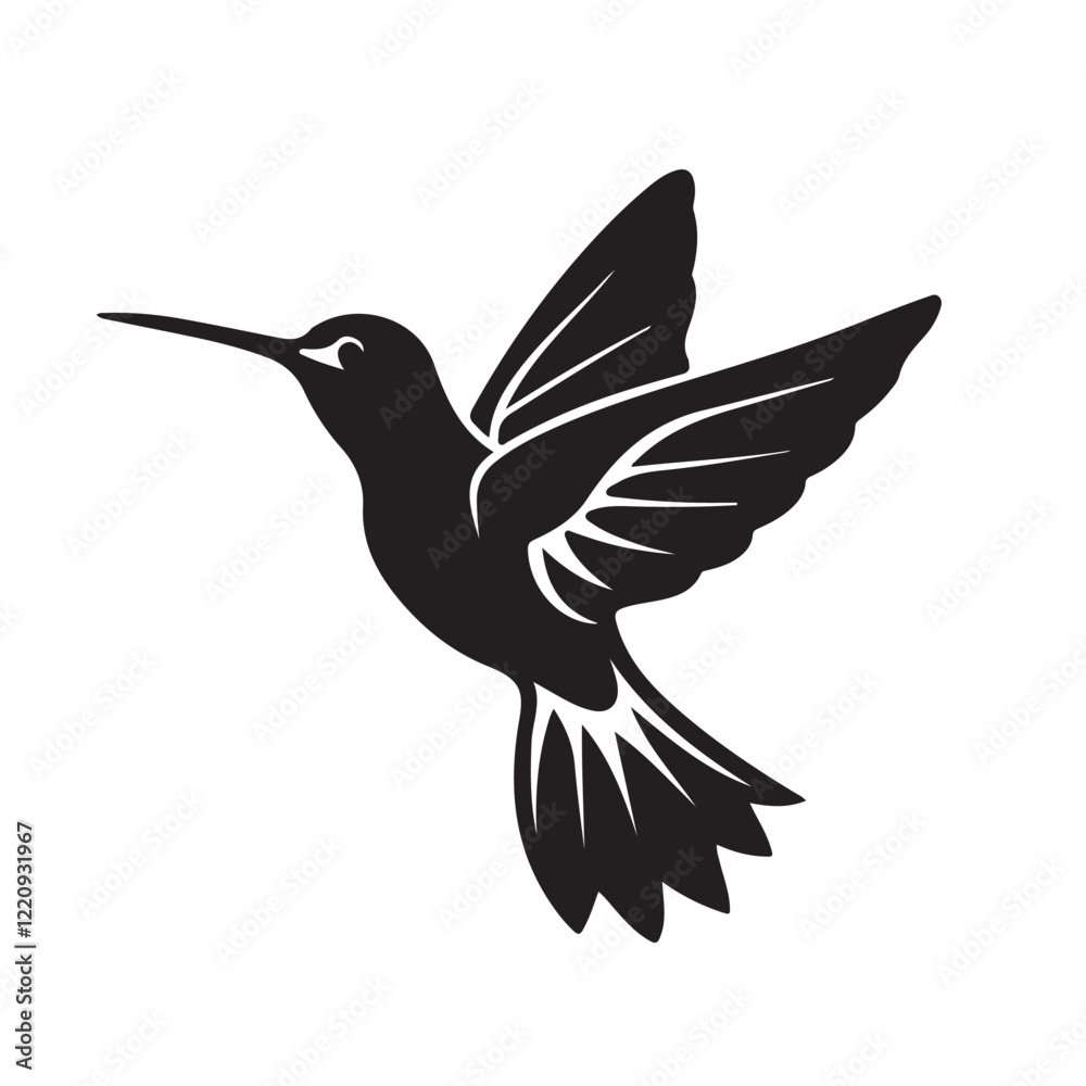 Obraz premium hummingbird in flight icon vector