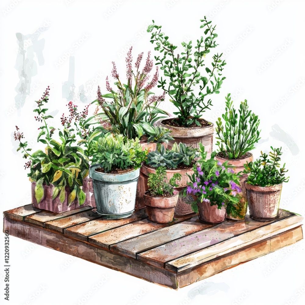 Lush Green Plants in Various Pots Arranged on a Wooden Pallet for Home Decor Inspiration Lush Green Plants in Various Pots Arranged on a Wooden Pallet for Home Decor Inspiration