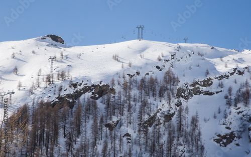 Obraz na płótnie Disused ski resort in the heart of the Swiss Alps. w salonie