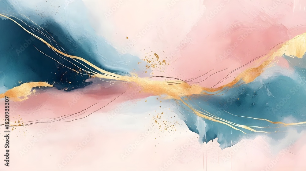 Fototapeta premium Visually striking abstract painting featuring a fluid dynamic composition of vibrant brushstrokes bold hues and a modern textural aesthetic