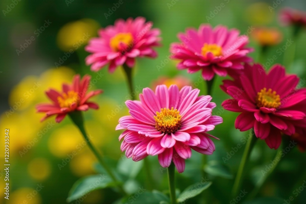 Garden flower blooms with green summer foliage, mums, chrysanthemum, blooming Garden flower blooms with green summer foliage, mums, chrysanthemum, blooming