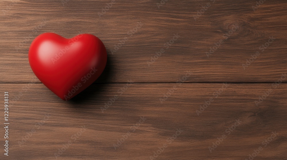 A vibrant red heart sits on a wooden surface, symbolizing love and affection in a simple yet impactful composition. A vibrant red heart sits on a wooden surface, symbolizing love and affection in a simple yet impactful composition.