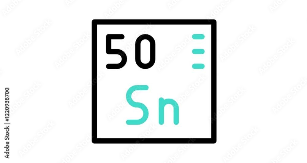 chemical element sign with atomic number Sn 50 chemical element sign with atomic number Sn 50