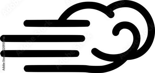 Blowing wind line sign, symbol, vector, art