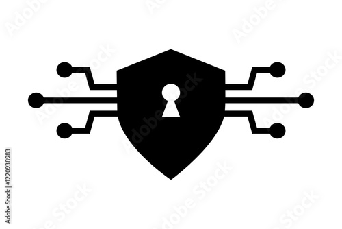 Cyber security icon vector, Encryption security icon, flat style vector illustration editable isolated design.