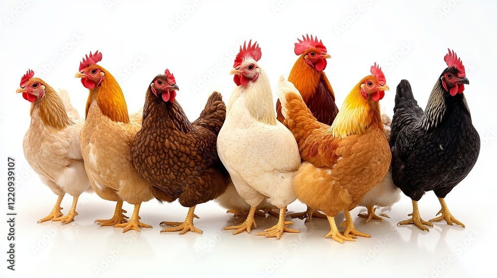 Fototapeta premium Art studio chicken illustrations