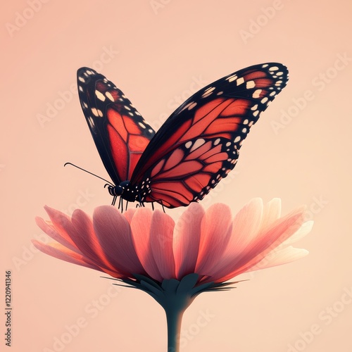 Wallpaper Mural Peaceful 3D Butterfly Perched on Delicate Flower Petals Torontodigital.ca