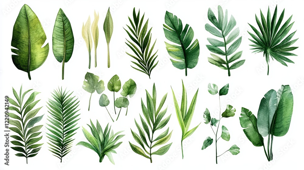 Artistic watercolor leaves Artistic watercolor leaves