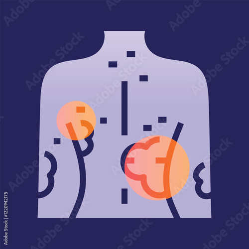 Psoriasis glassmorphism illustration.