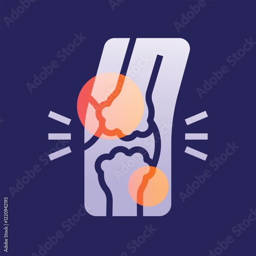 Rheumatoid arthritis line black icon. Vector isolated button.