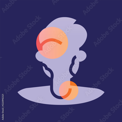 Sjogren's syndrome glassmorphism illustration.